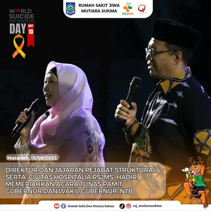 DIREKTUR DAN JAJARAN PEJABAT STRUKTURAL SERTA CIVITAS HOSPITALIA RSJMS HADIR MEMERIAHKAN ACARA TUNAS PAMIT GUBERNUR DAN WAKIL GUBERNUR NTB